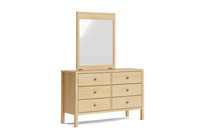 Andes 6-Drawer Dresser & Mirror - Pine
