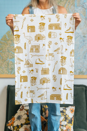Backcountry Huts Tea Towel
