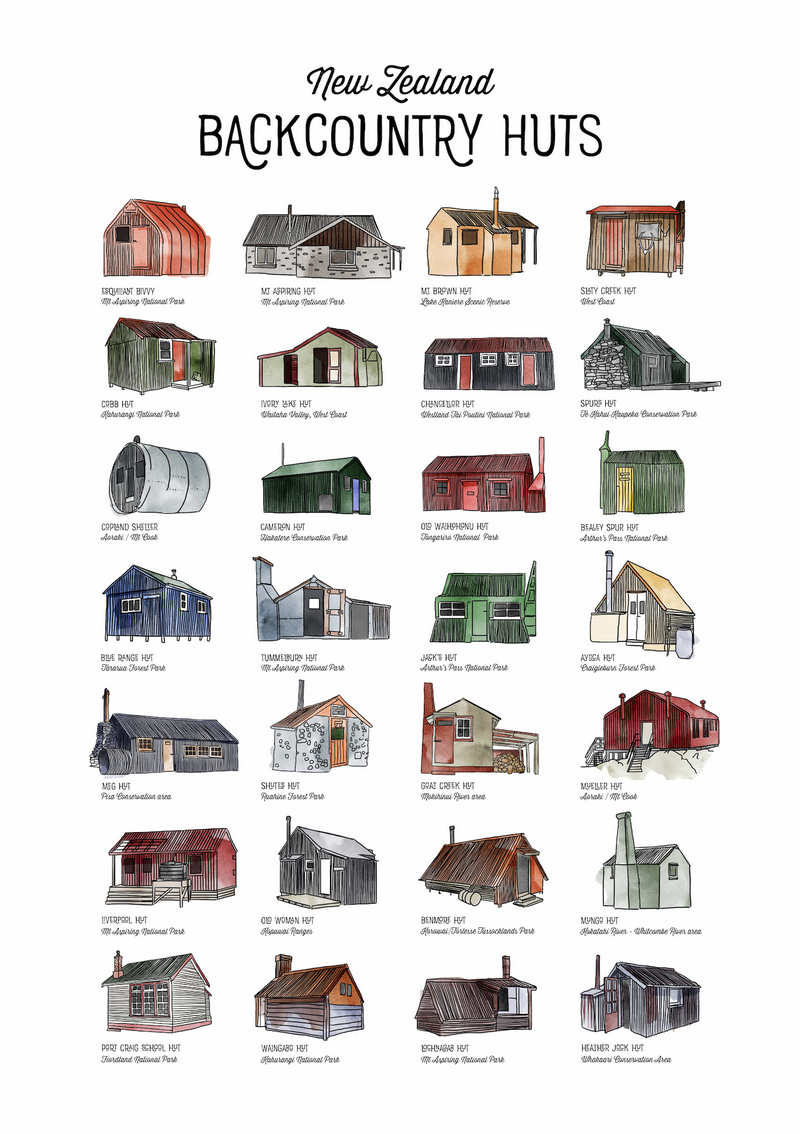 Lisa Moes Print - Backcountry Huts