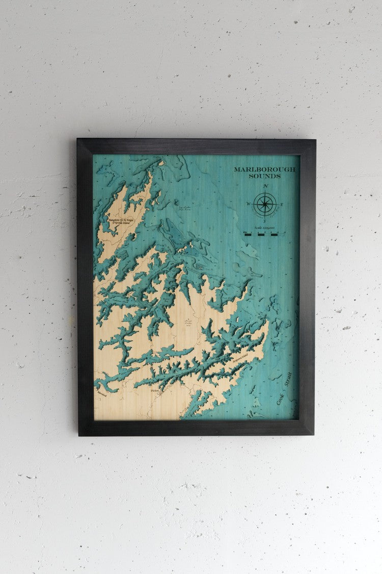 3D Wooden Chart - Marlborough Sounds