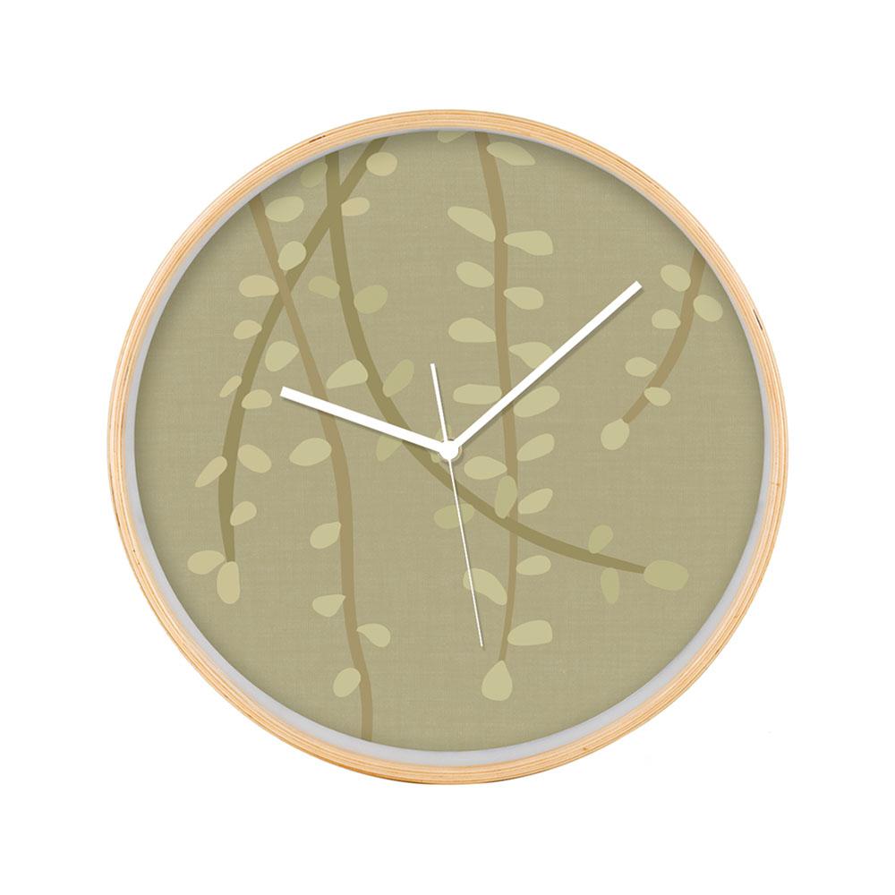 Raw Botanical Wooden Frame Clock