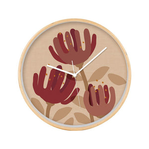 Raw Botanical Wooden Frame Clock
