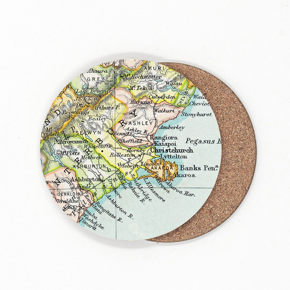Vintage NZ Map Coasters