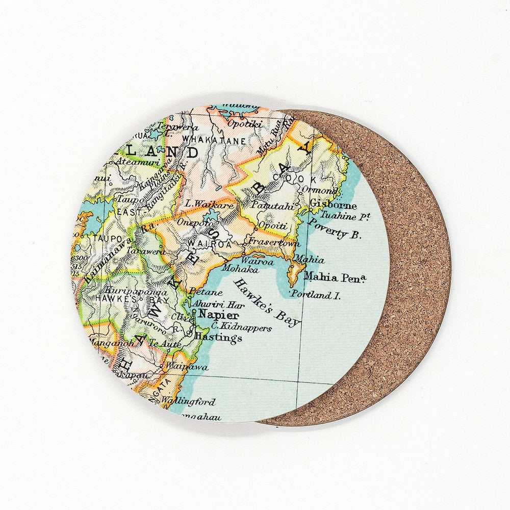 Vintage NZ Map Coasters
