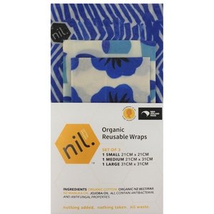 nil. Organic Reusable Wraps (Set of 3)