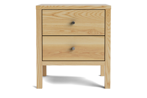 Andes 2-Drawer Bedside Table - Ash