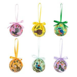 Birds and Botanicals Mini Christmas Baubles (Set of 6)