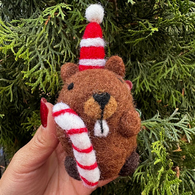 Felted Animal Christmas Decoration
