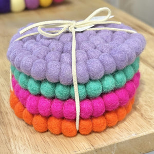 Felt Ball Coasters (Set of 4)