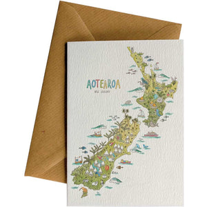 Little Difference Greeting Card - NZ Nature Map