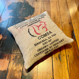 Peoples Coffee Hessian Cushion