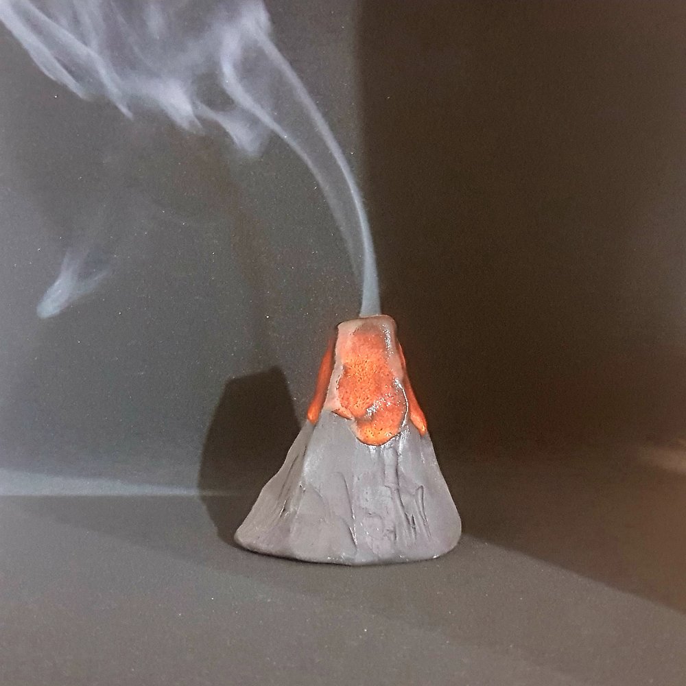 Volcano Incense Cone Burner ceramic