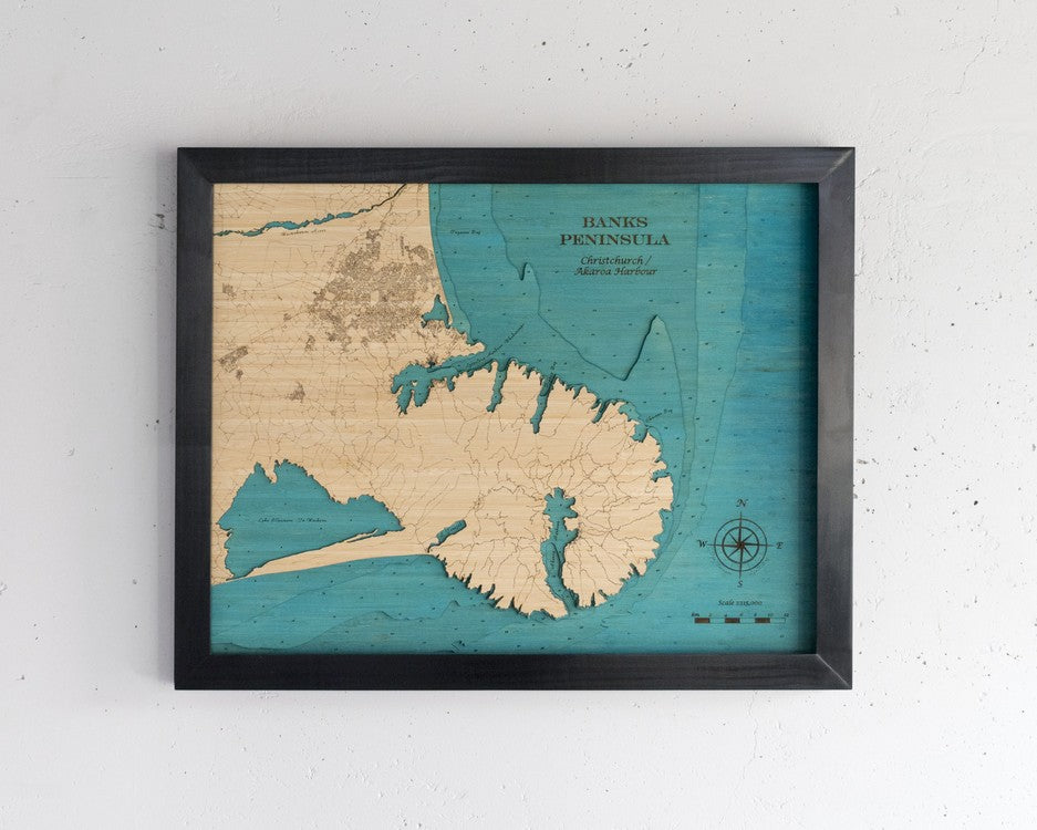 3D Wooden Chart - Banks Peninsula