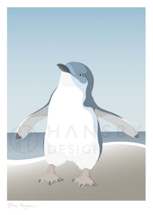 Cathy Hansby Print - Blue Penguin