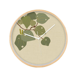 Raw Botanical Wooden Frame Clock