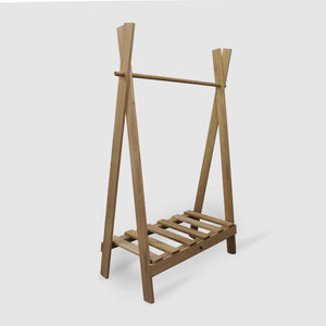 Wooden Clothes Rack with Shelf