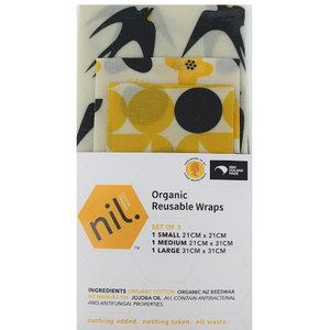 nil. Organic Reusable Wraps (Set of 3)
